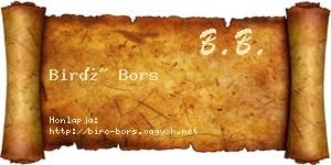 Biró Bors névjegykártya